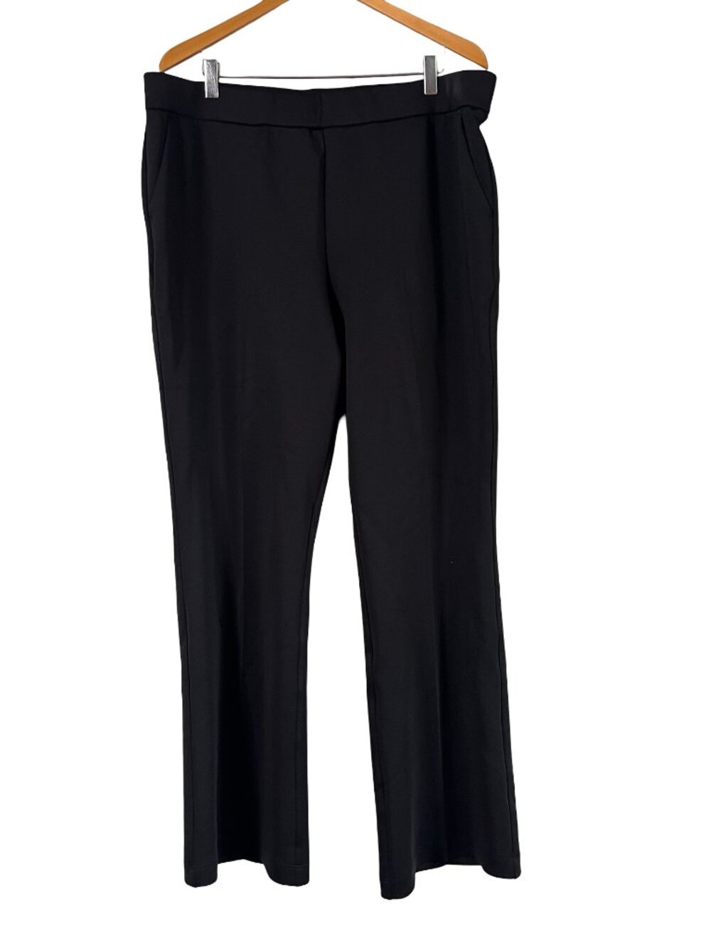 A734508 Mally Roncal Techno Scuba Bootcut Pull-On Pants Black XL